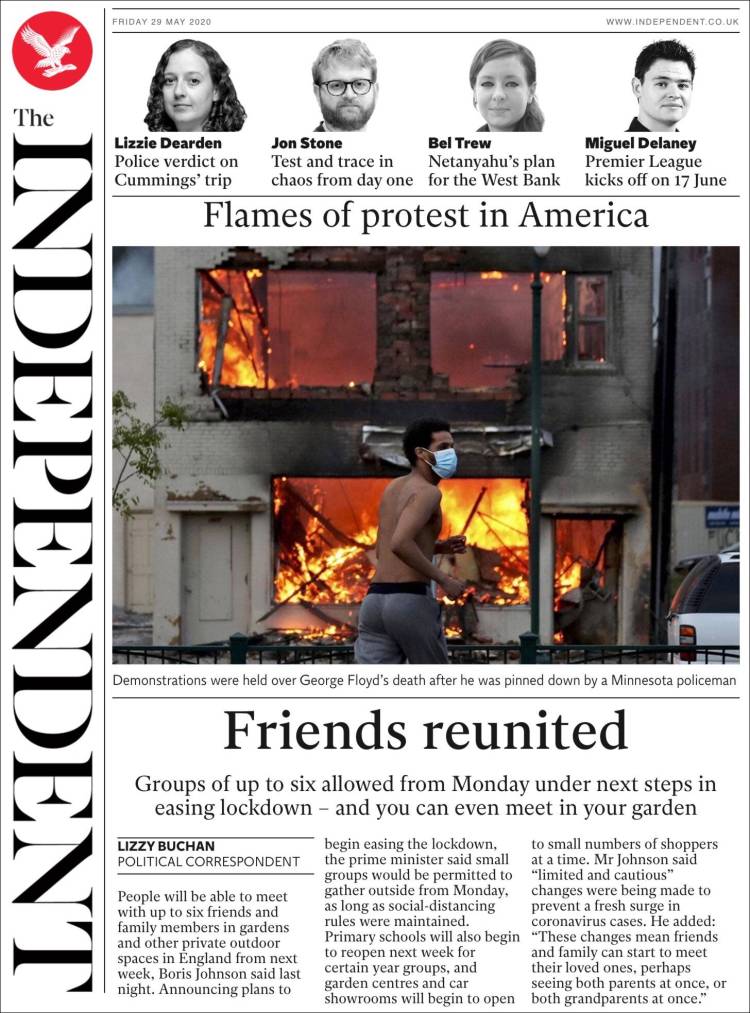 Portada de The Independent (United Kingdom)