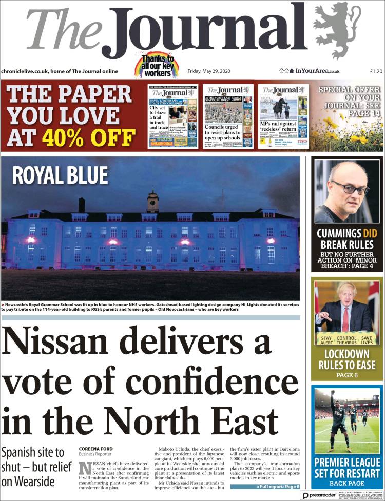 Portada de The Journal (Reino Unido)