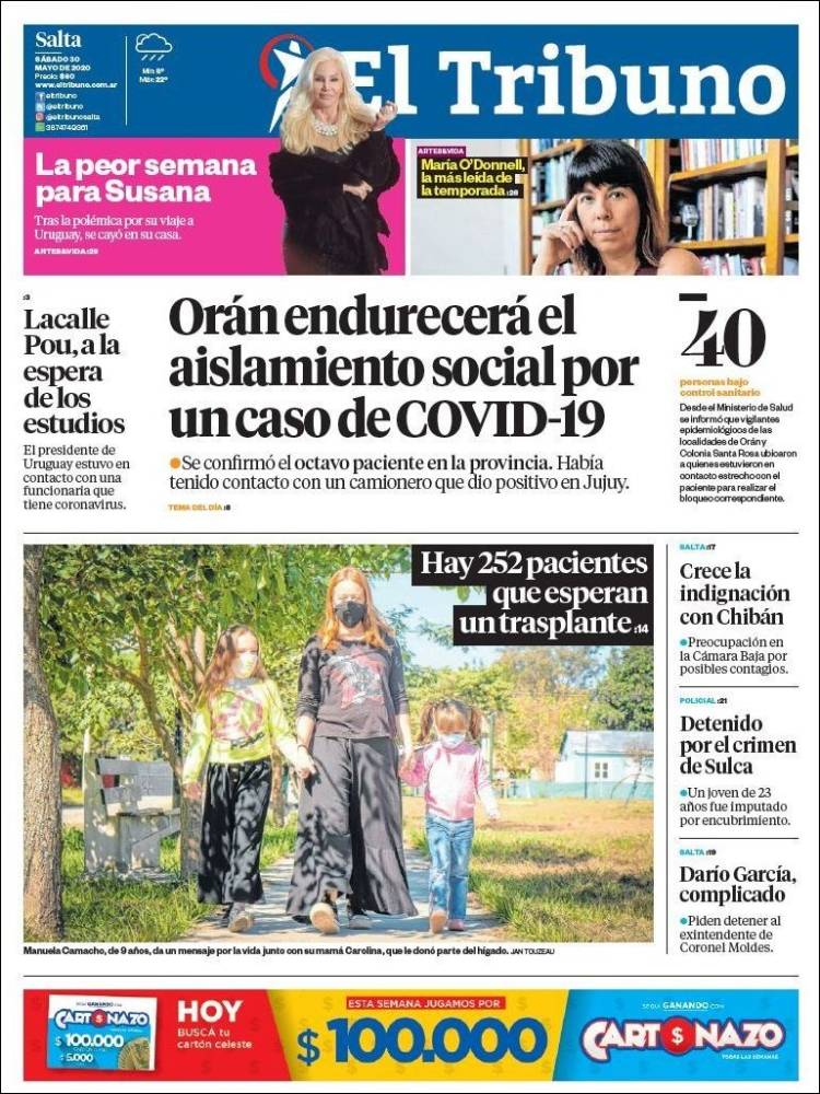 Portada de El Tribuno - Salta (Argentina)