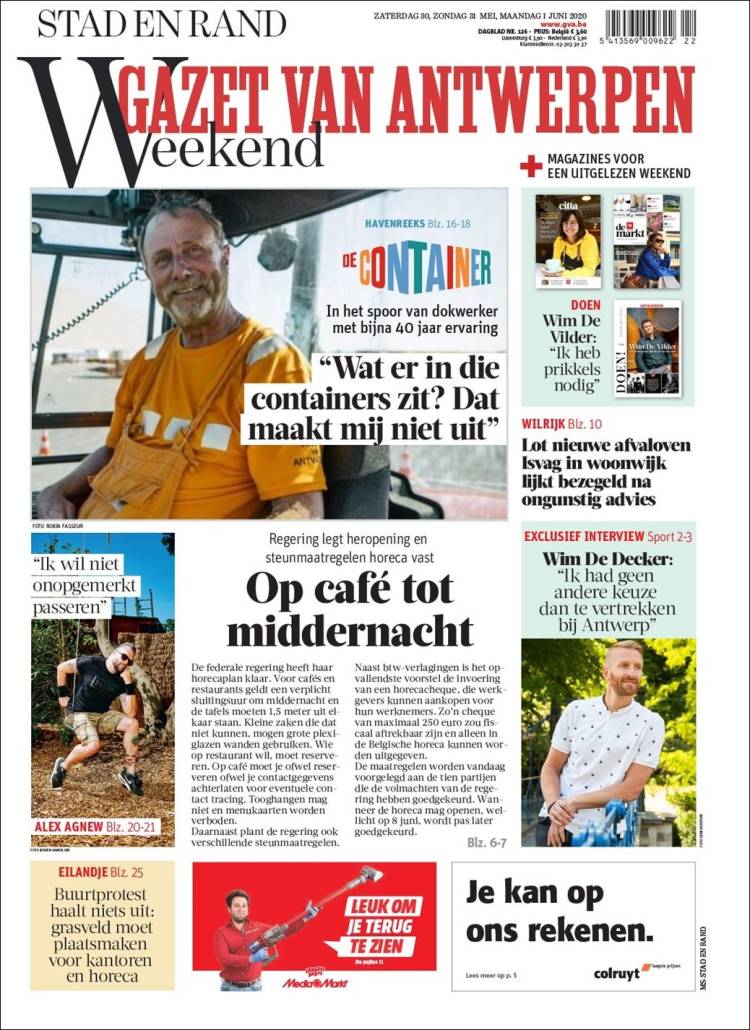 Portada de Gazet van Antwerpen (B&eacute;lgica)