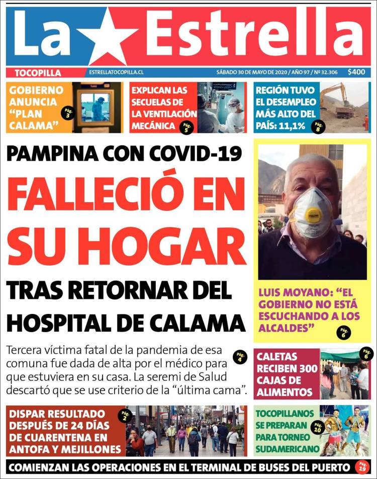 Portada de La Estrella de Tocopilla (Chile)