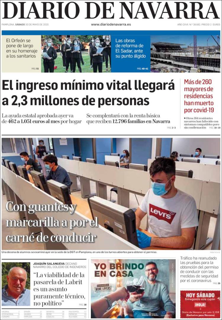 Portada de Diario de Navarra (España)