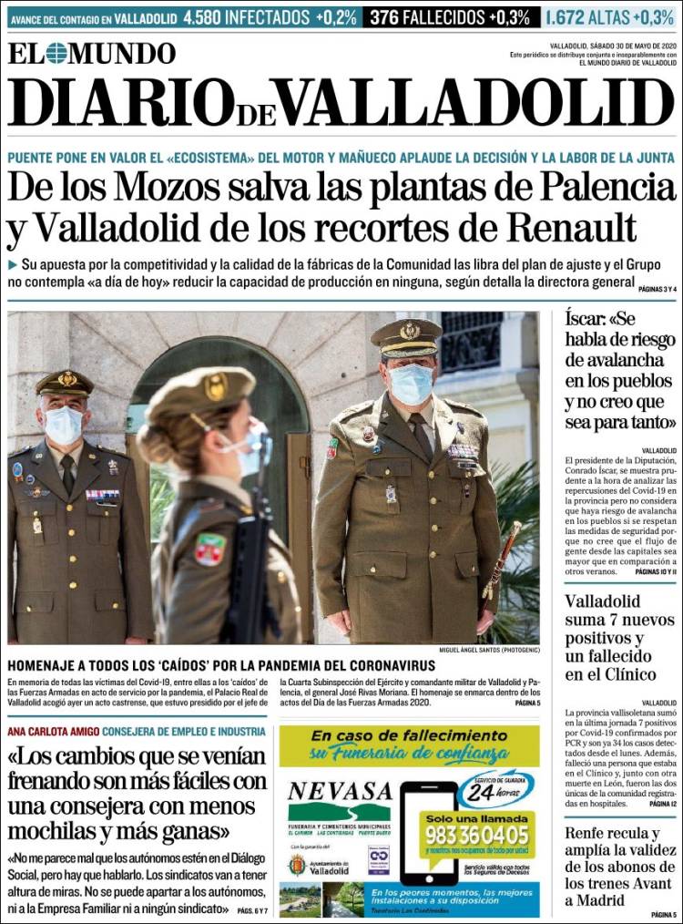 Portada de Diario de Valladolid (España)