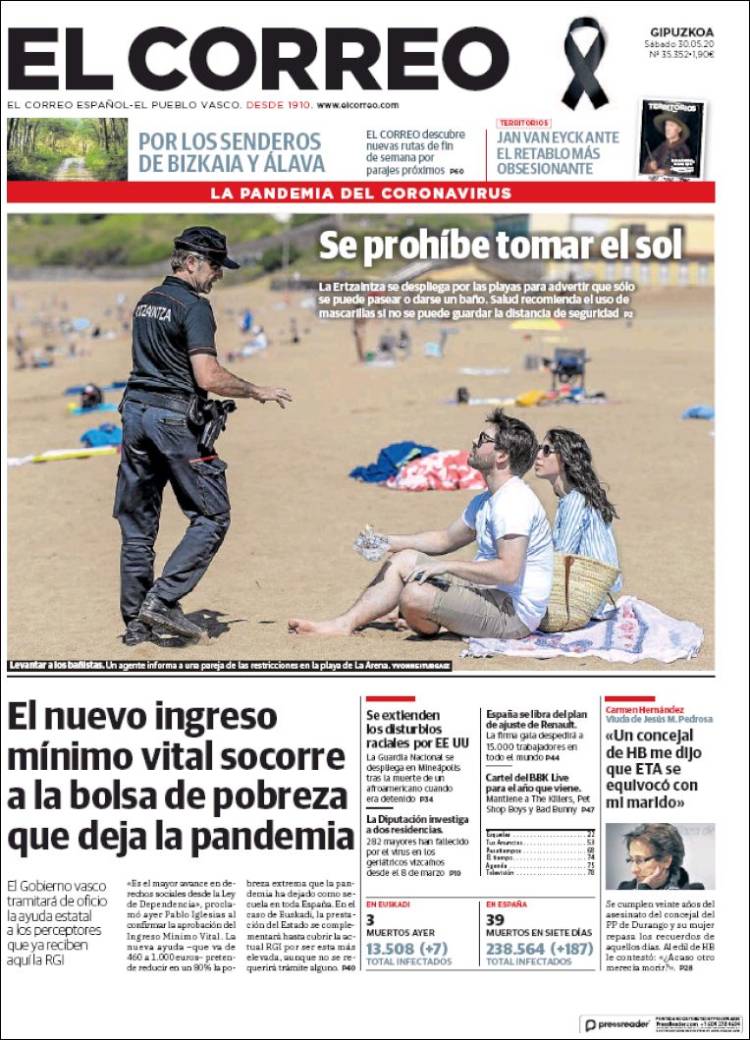 Portada de El Correo - Guipuzcoa (España)