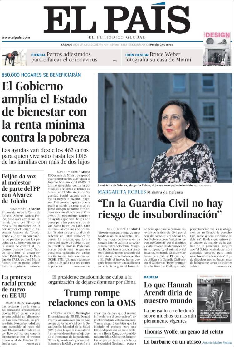 Portada de El País (España)