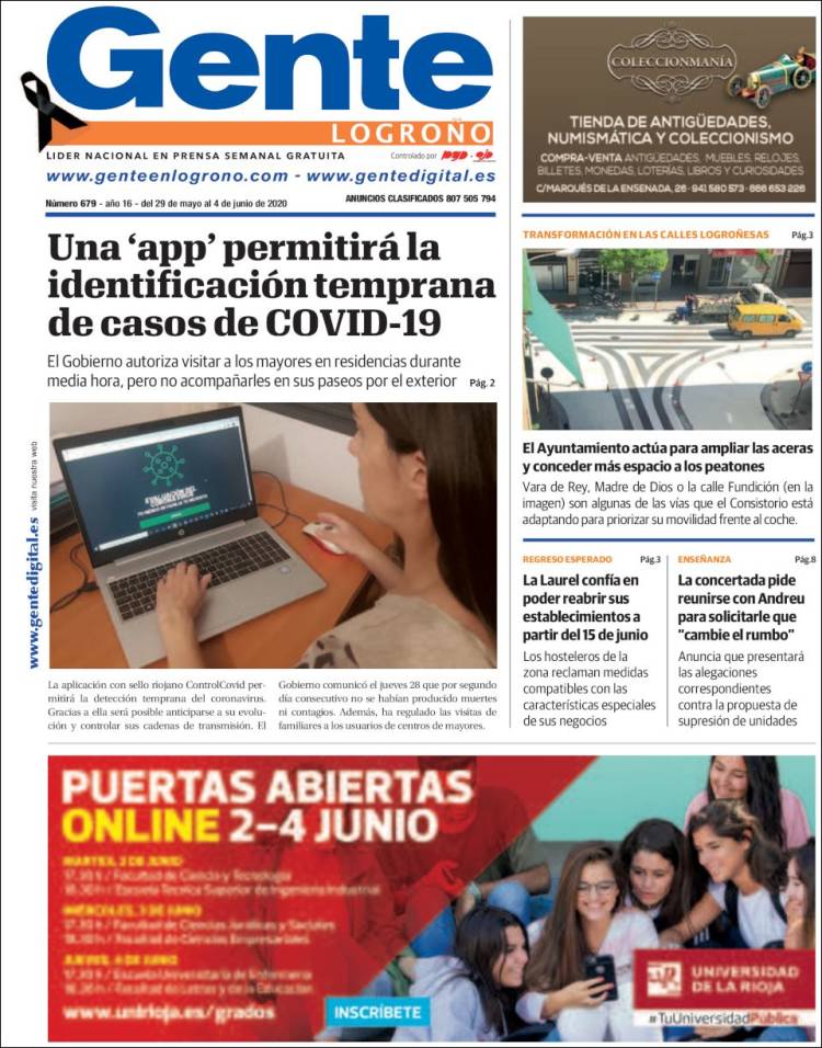 Portada de Gente en Logroño (España)