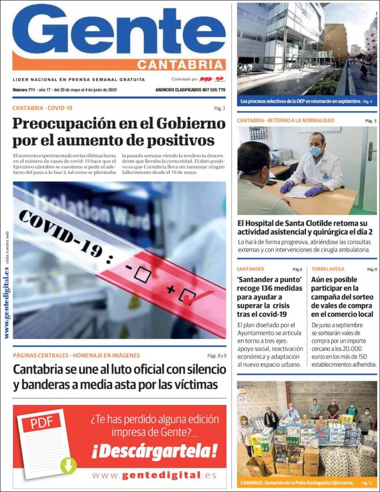 Portada de Gente en Santander (España)