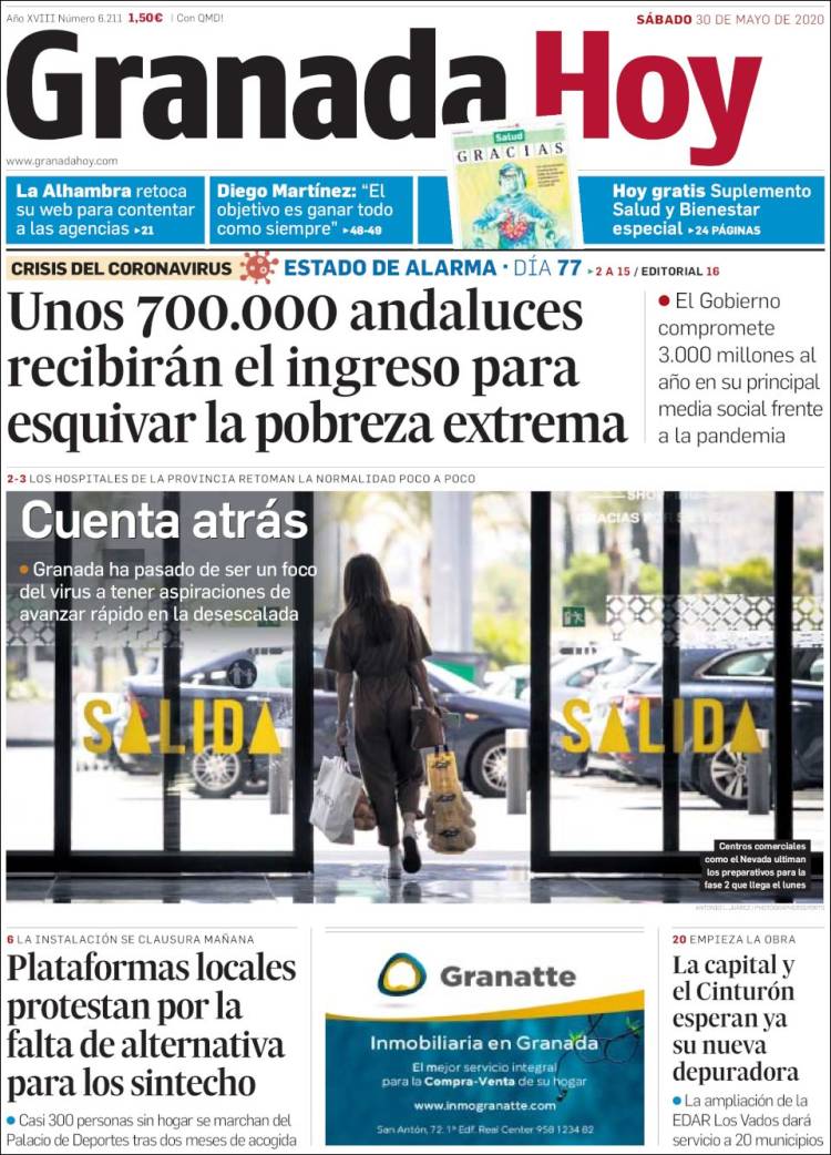 Portada de Granada Hoy (España)