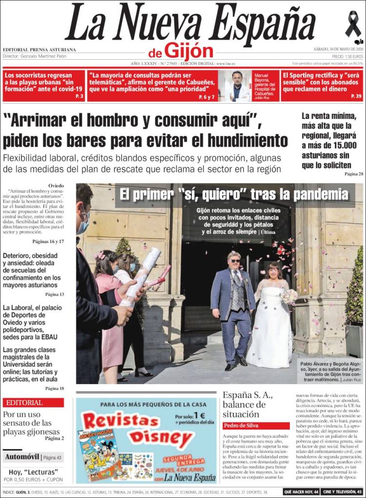 Portada de La Nueva España - Gijón (España)