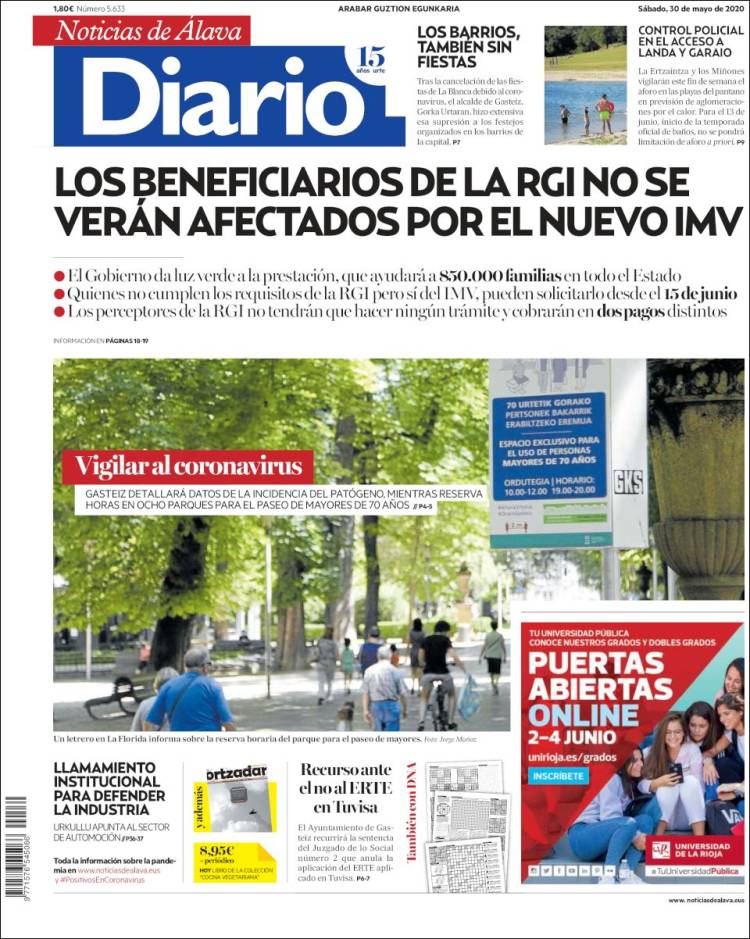 Portada de Noticias de Álava (España)