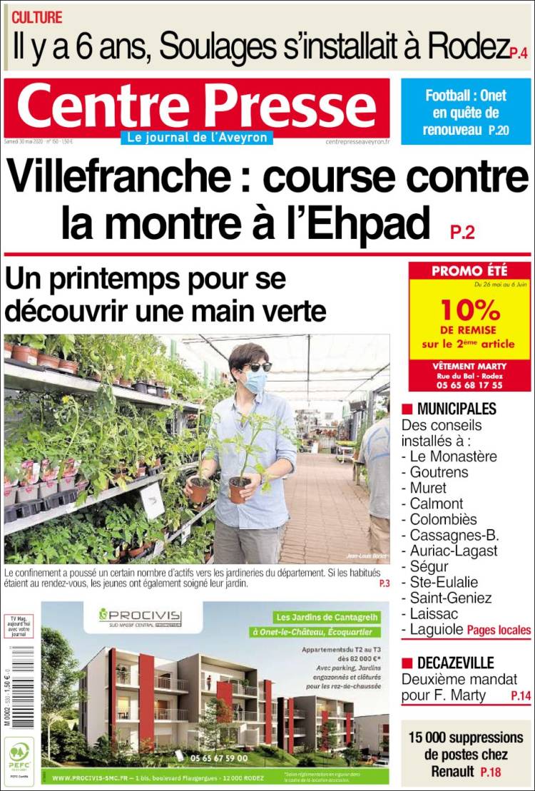 Portada de Centre Presse (France)