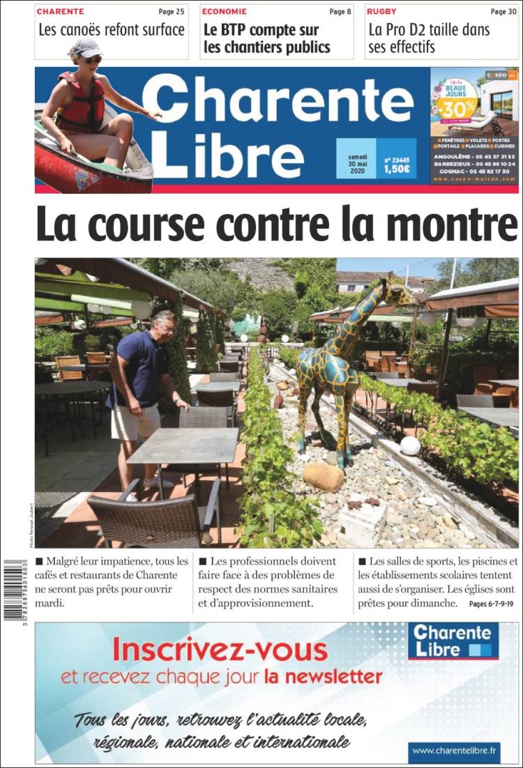 Portada de Charente Libre (Francia)