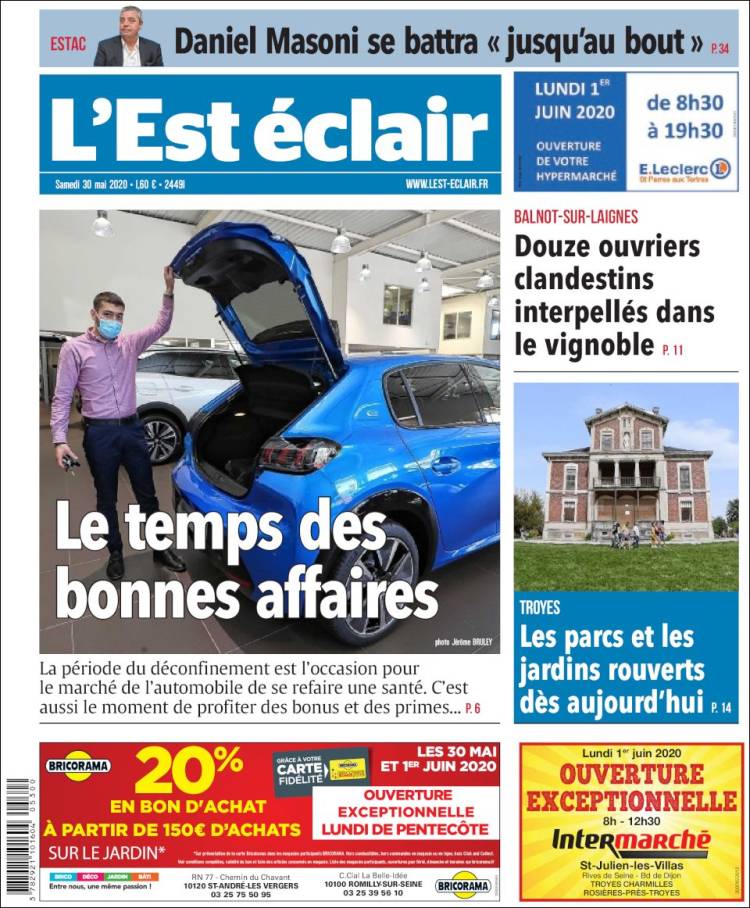 Portada de L'Est Eclair (France)