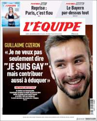 Portada de L'Equipe (Francia)