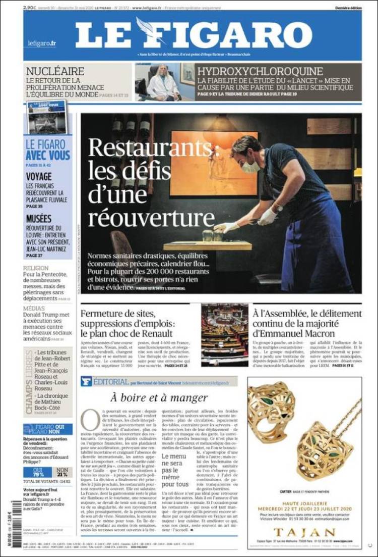 Portada de Le Figaro (Francia)