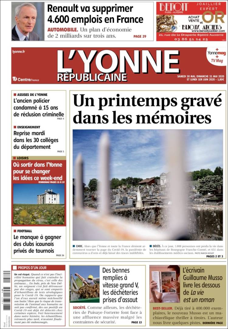 Portada de L'Yonne-Républicaine (Francia)