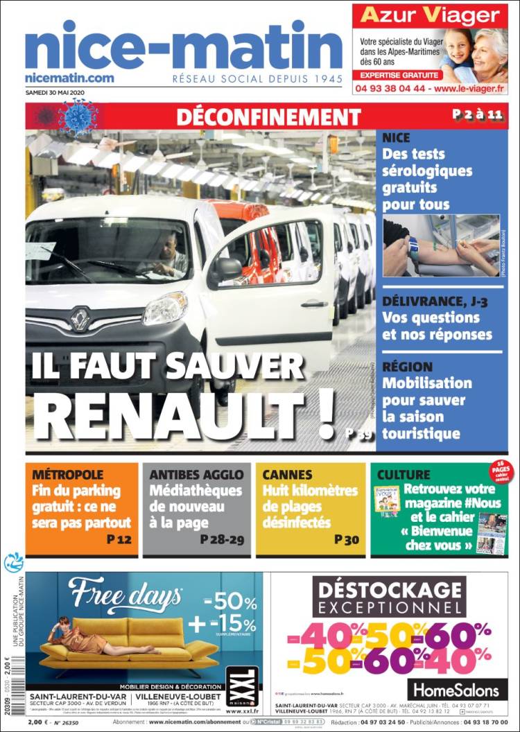 Portada de Nice-Matin (France)