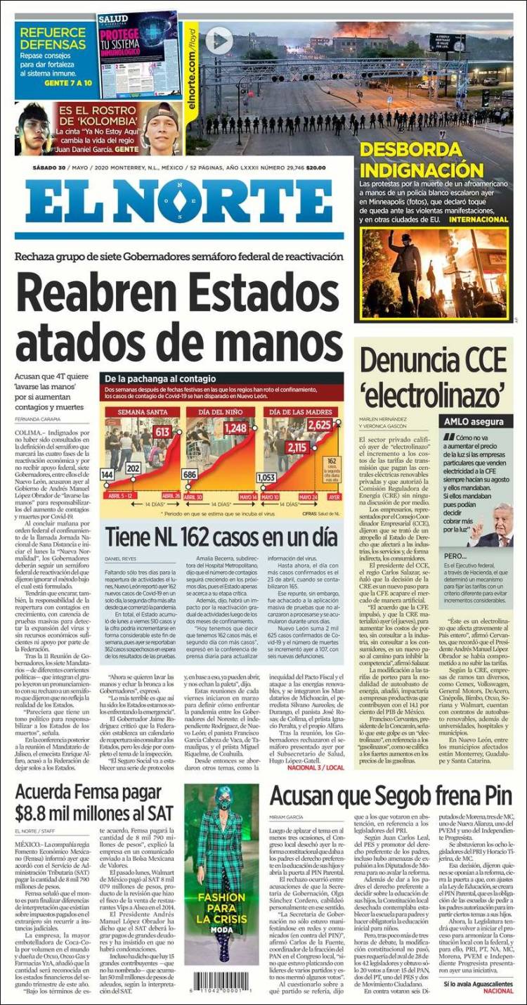 Portada de El Norte (M&eacute;xico)