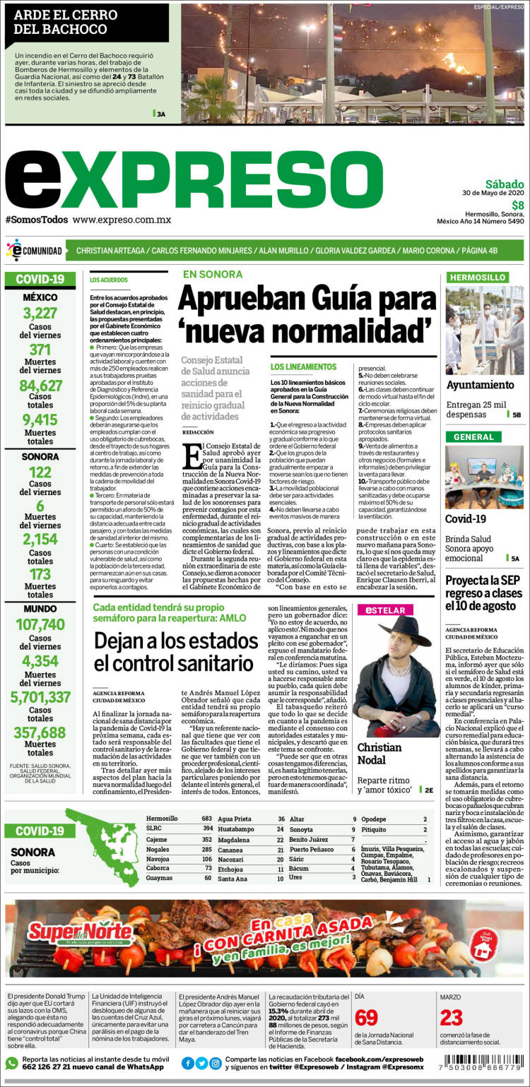Portada de Expreso (M&eacute;xico)