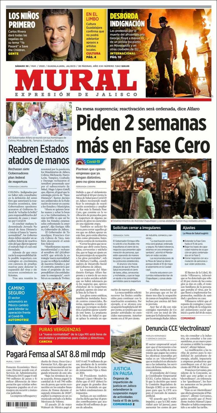 Portada de El Mural (M&eacute;xico)