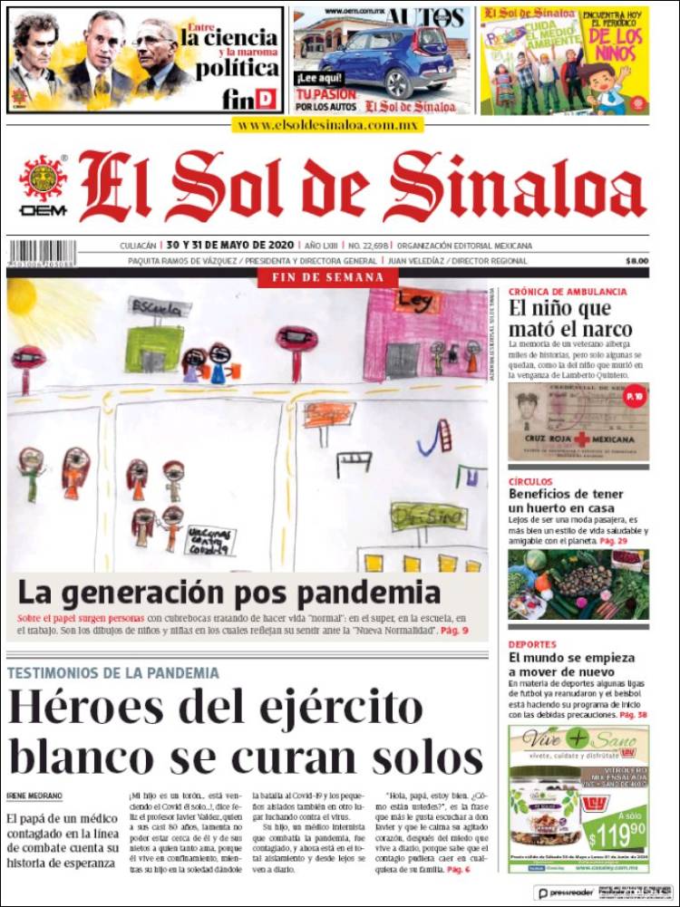 Portada de El Sol de Sinaloa (M&eacute;xico)