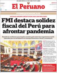 Portada de El Peruano (Perú)