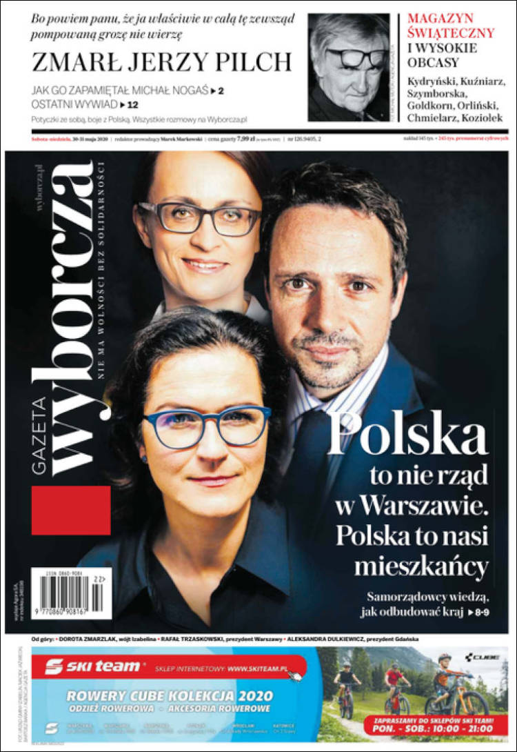 Portada de Gazeta Wyborcza (Polonia)