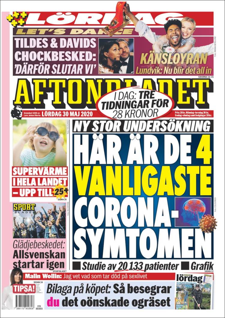 Portada de Aftonbladet (Suecia)