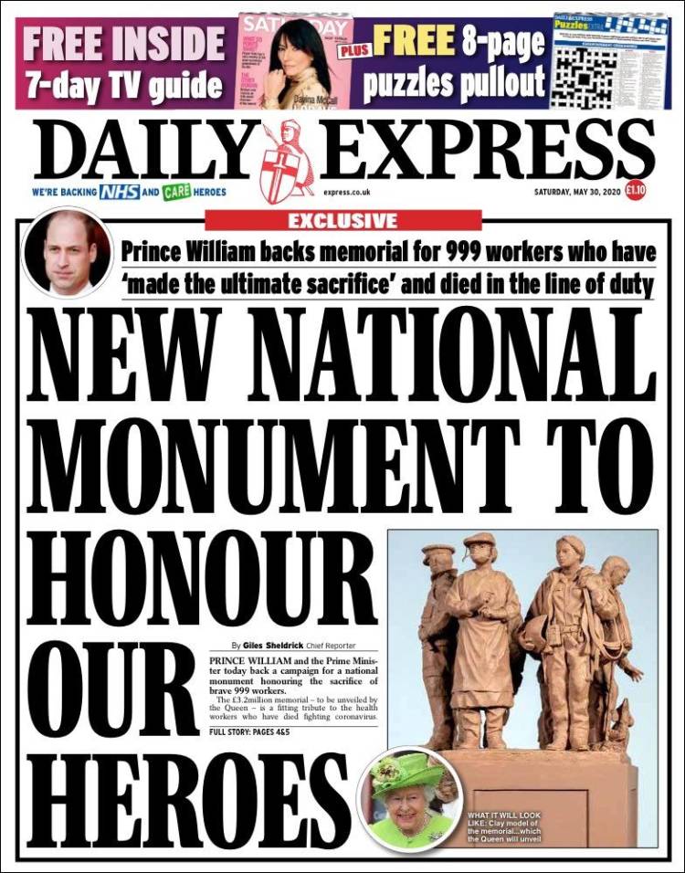 Portada de Daily Express (Reino Unido)