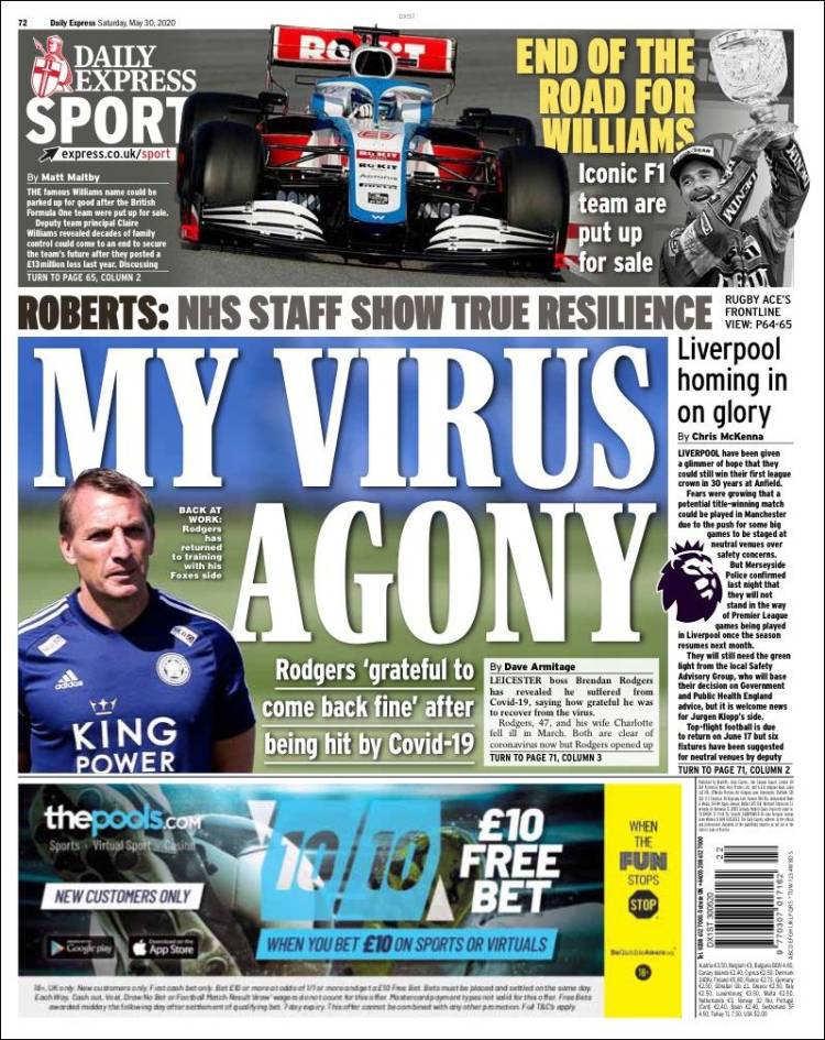 Portada de Express Sport (Reino Unido)