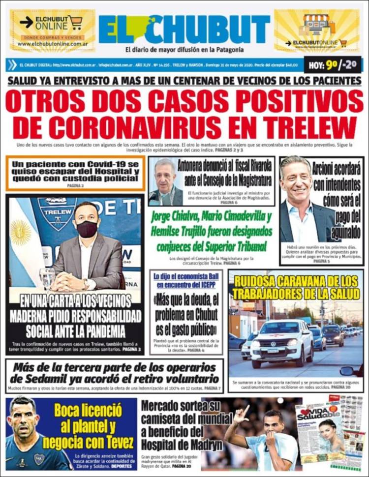 Portada de El Chubut (Argentina)