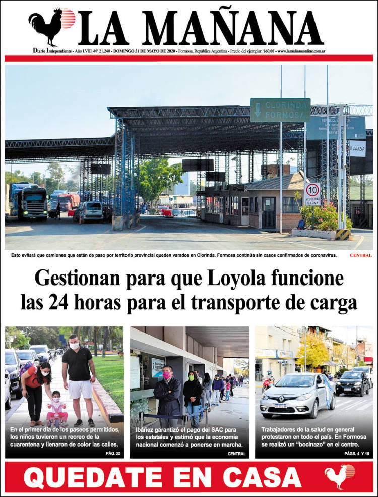 Portada de Diario La Mañana (Argentina)