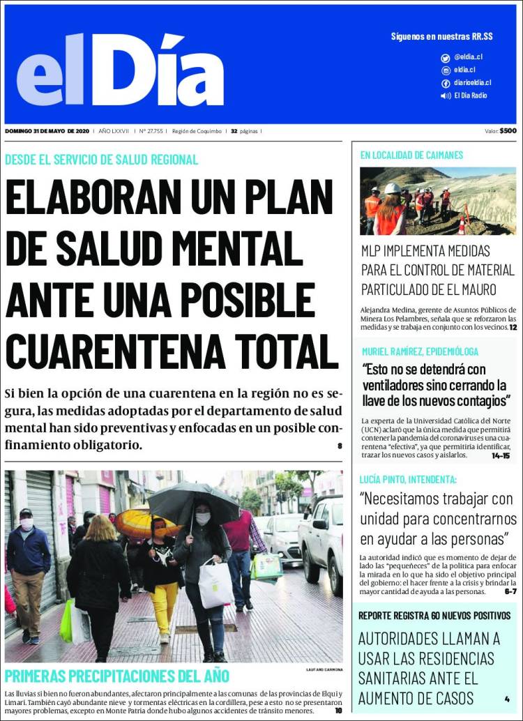 Portada de El Día (Chile)