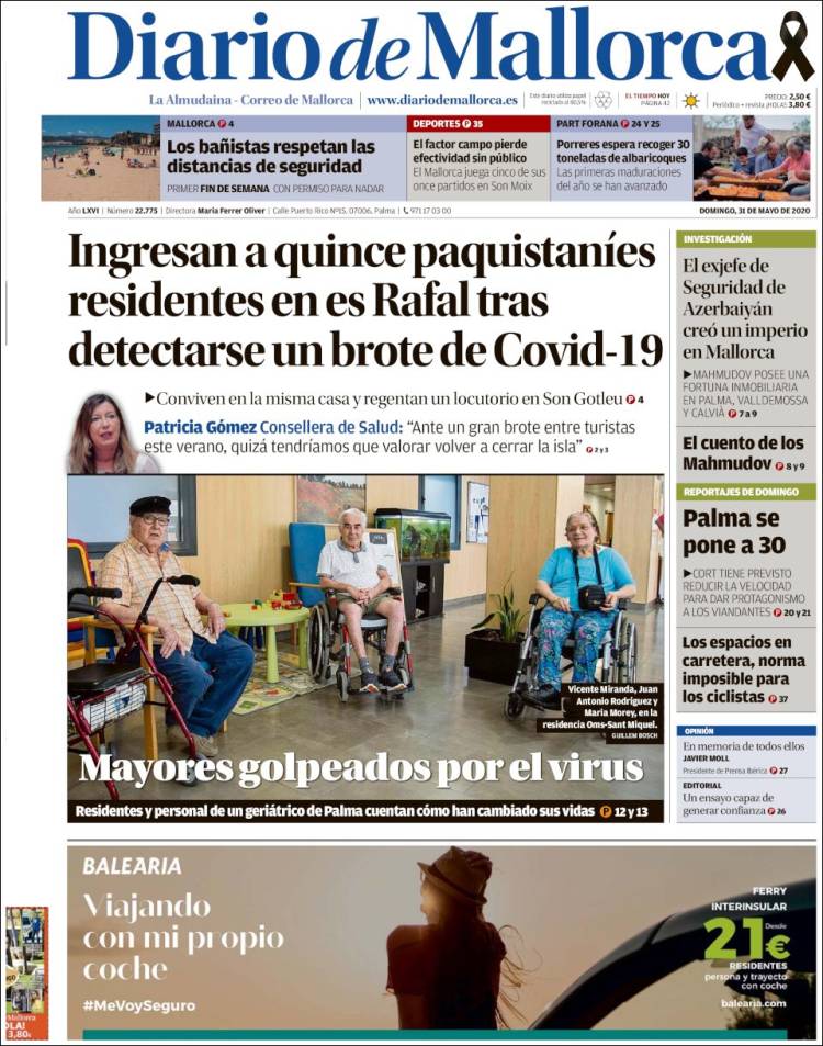 Portada de Diario de Mallorca (España)