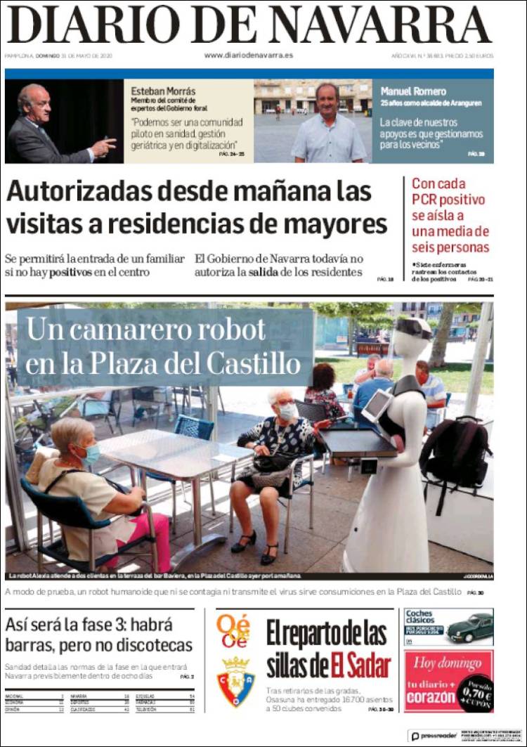 Portada de Diario de Navarra (España)