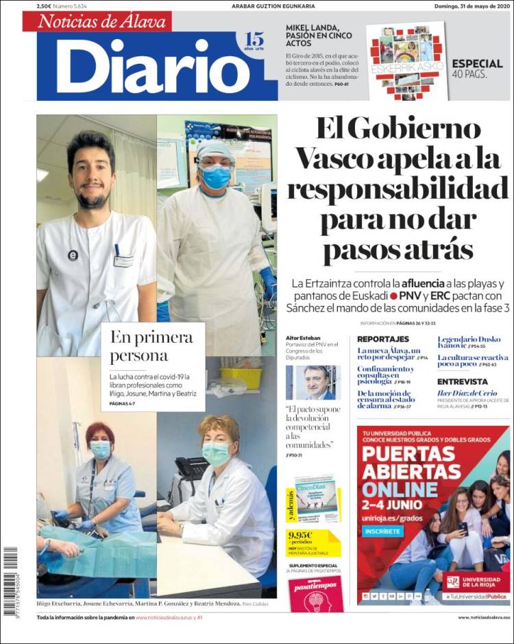 Portada de Noticias de Álava (España)