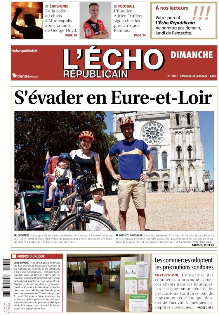 Portada de L'Echo Républicain (Francia)