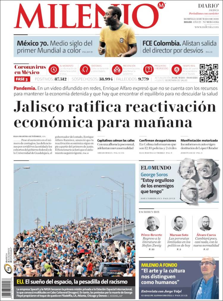 Portada de Milenio - Jalisco (M&eacute;xico)