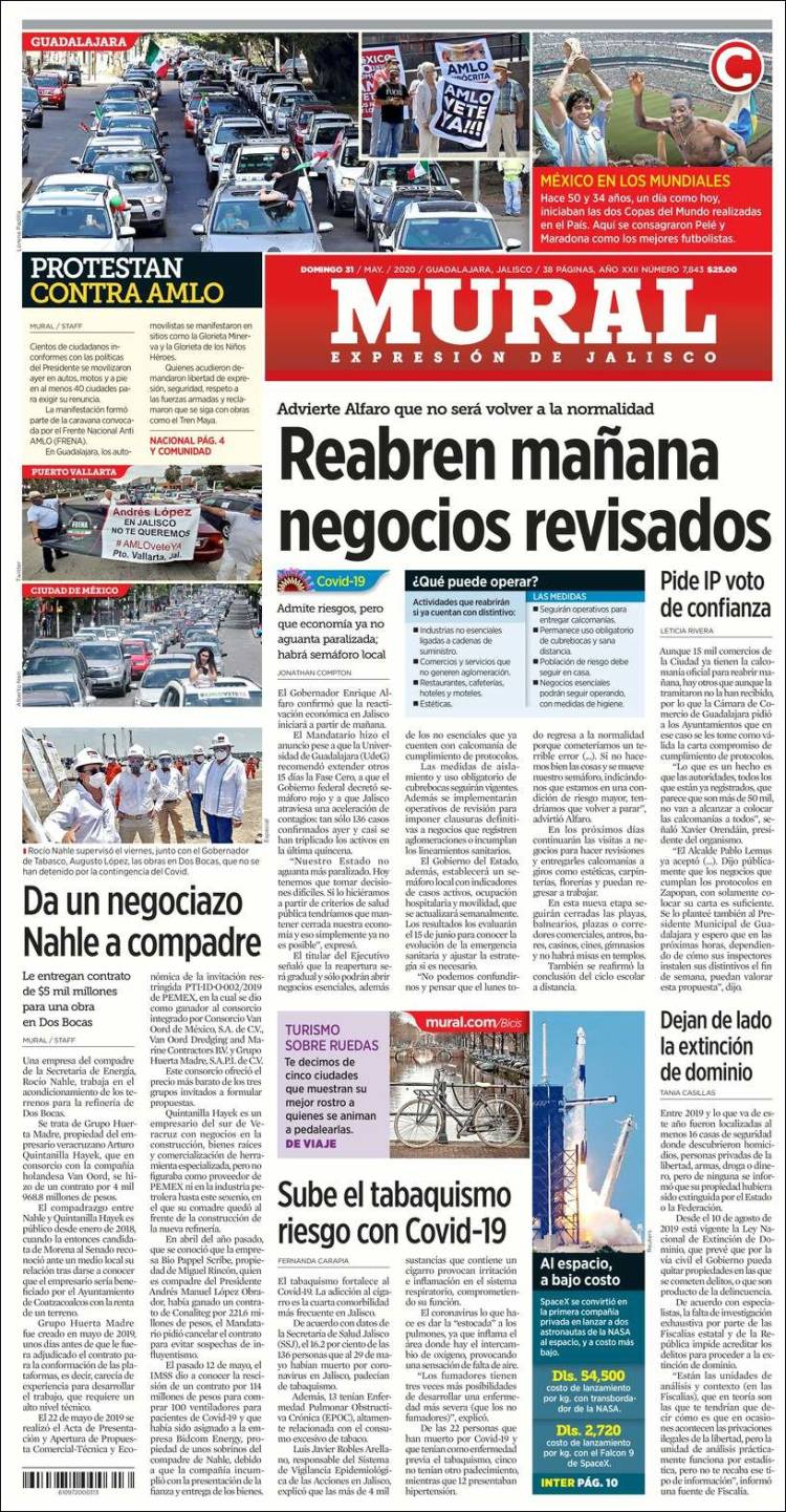 Portada de El Mural (M&eacute;xico)