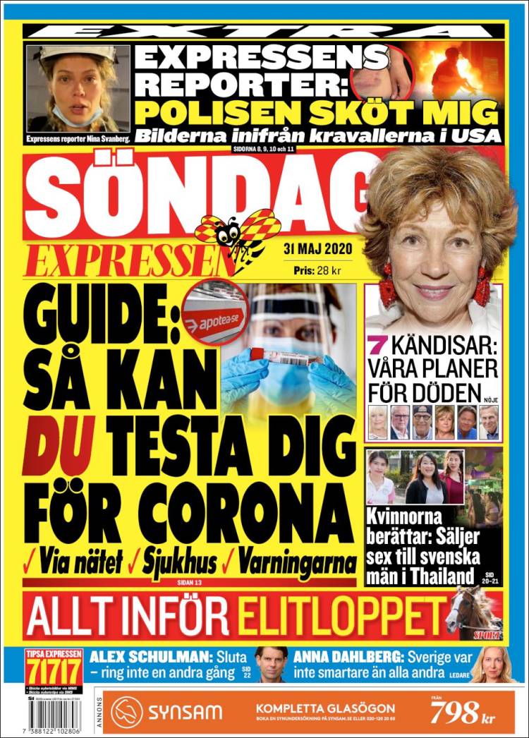 Portada de Expressen (Suecia)