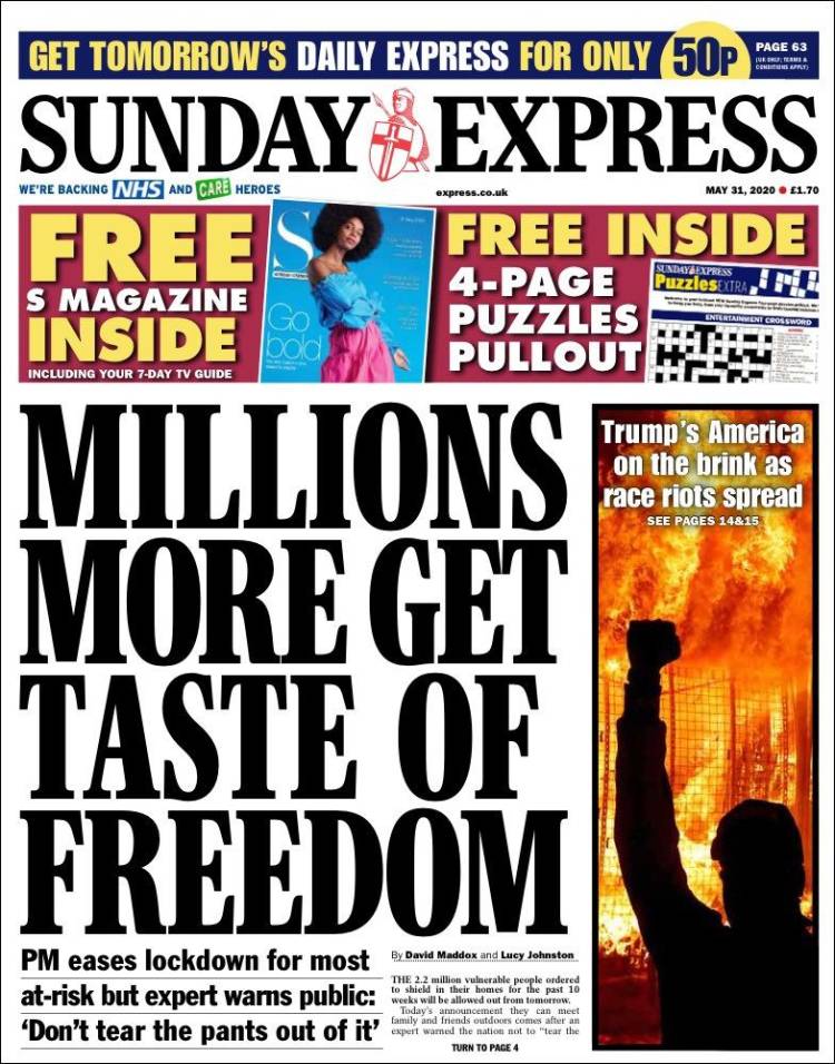 Portada de Daily Express (Reino Unido)