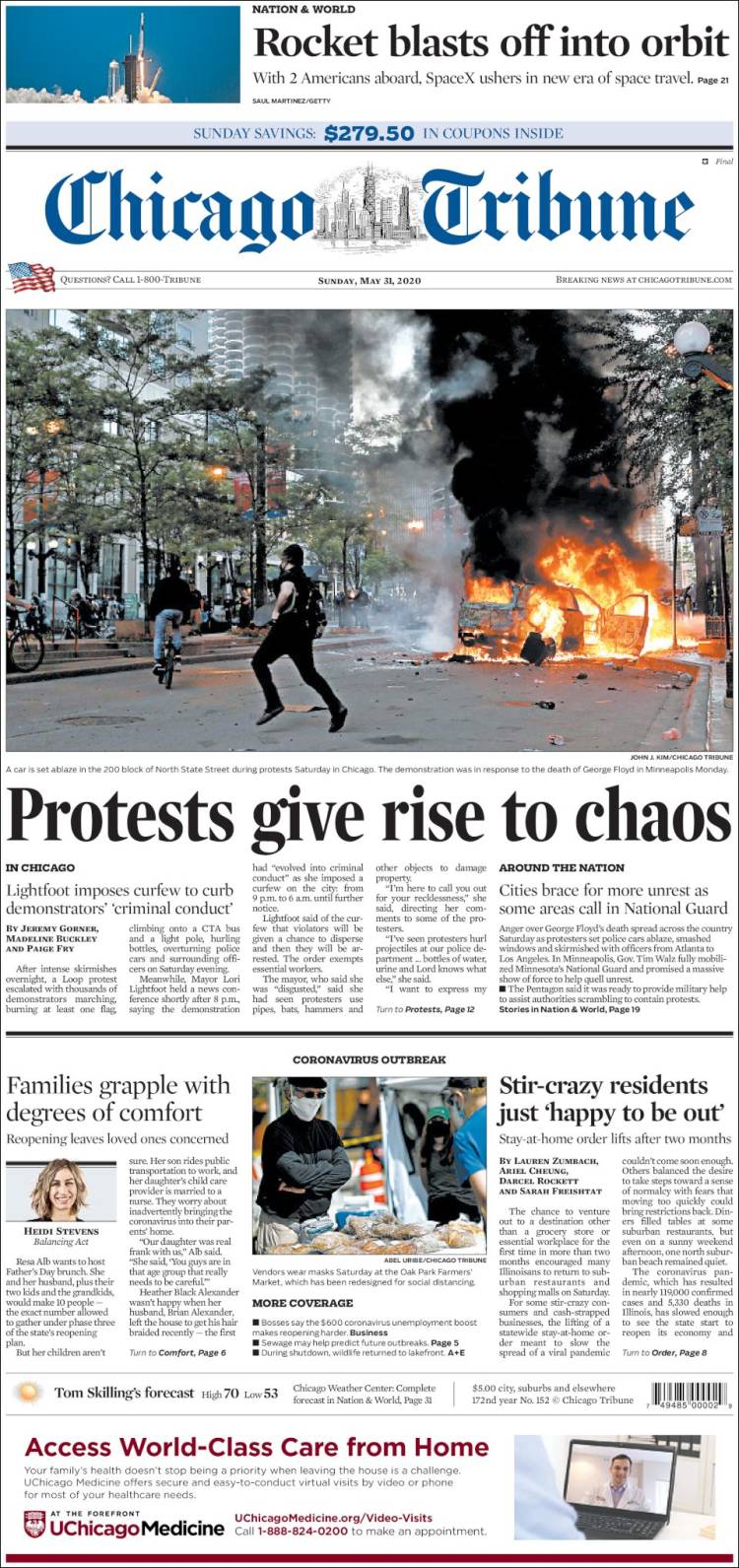 Portada de Chicago Tribune (USA)