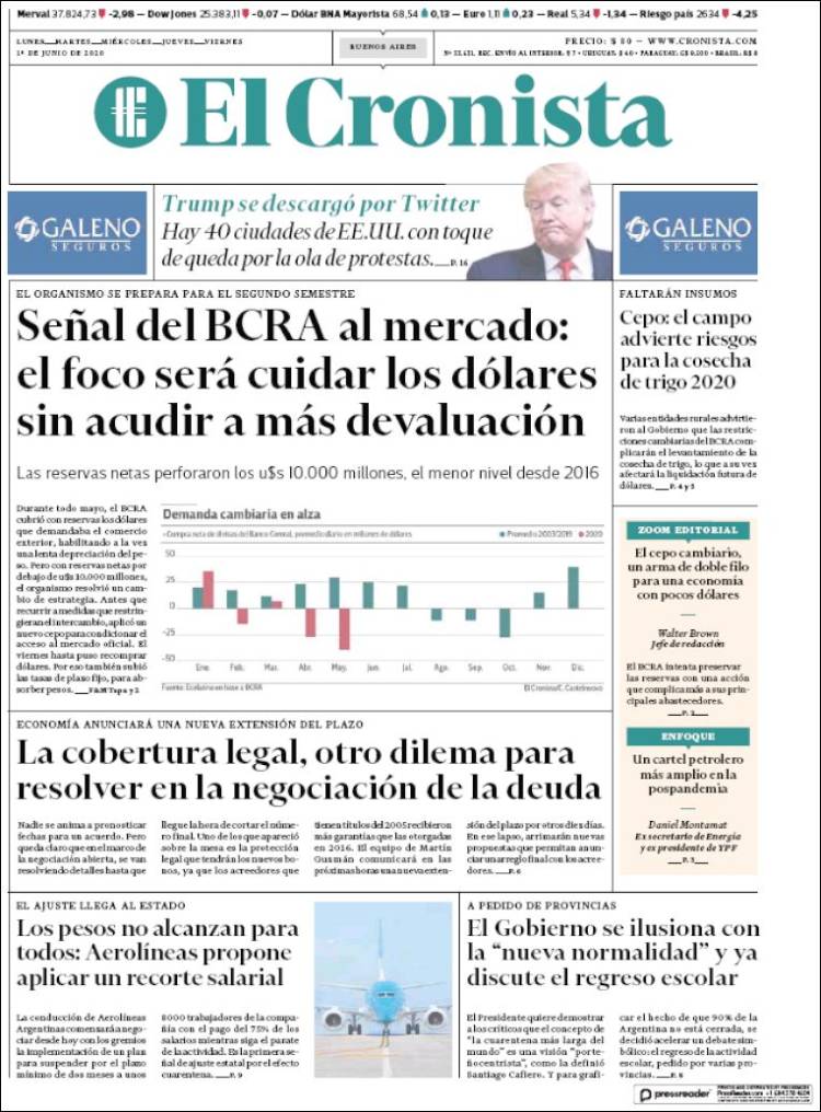 Portada de El Cronista Comercial (Argentina)