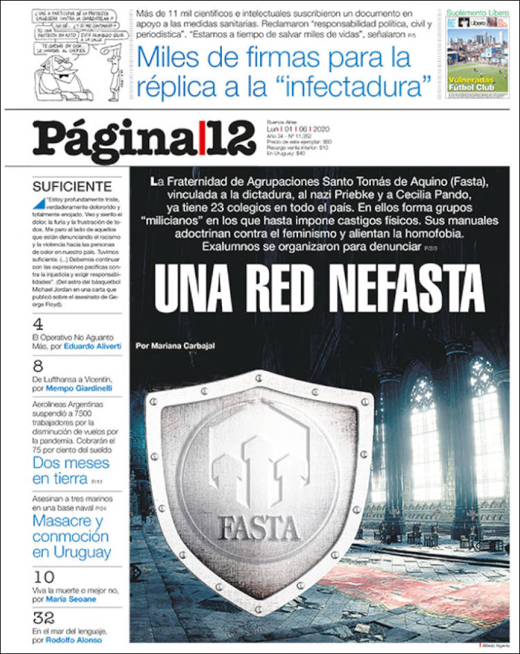 Portada de Página/12 (Argentina)