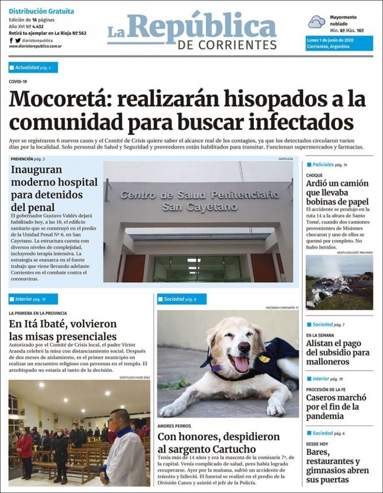 Portada de La República de Corrientes (Argentina)