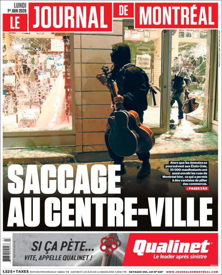 Portada de Le Journal de Montréal (Canadá)