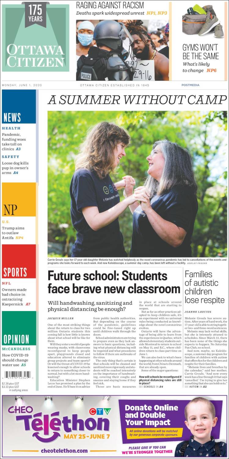 Portada de Ottawa Citizen (Canadá)