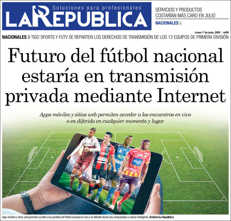 Portada de La República (Costa Rica)