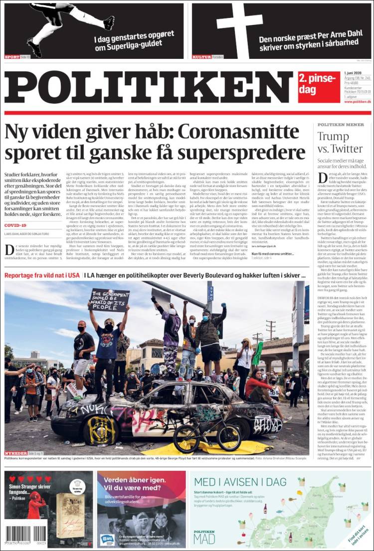 Portada de Politiken (Dinamarca)