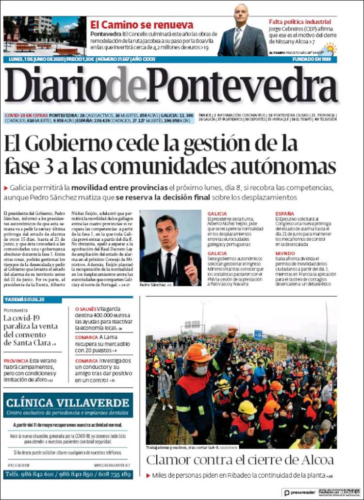Portada de Diario de Pontevedra (Espa&ntilde;a)